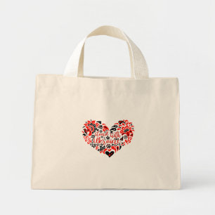 Bolsa Tote Mini Mantenha-se firme com a Ucrânia, com as letras e o