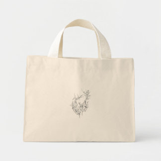Bolsa Tote Mini Mãos da Natureza, arte original de Intrigma