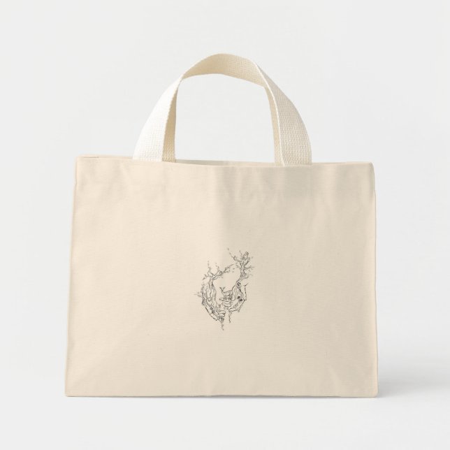 Bolsa Tote Mini Mãos da Natureza, arte original de Intrigma (Frente)