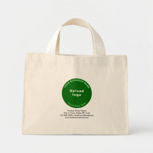 Bolsa Tote Mini Marca Comercial de Forma Redonda Verde em Mini Bol