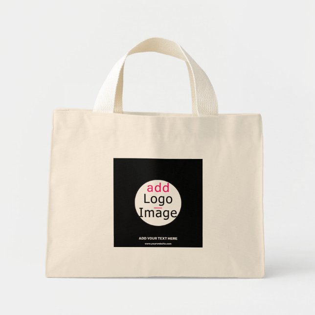 Bolsa Tote Mini Marca comercial personalizável profissional preto (Frente)