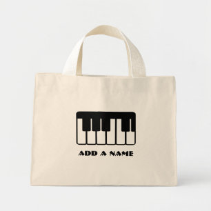 Bolsa Tote Mini Marca de Música Piano Personalizada