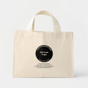 Bolsa Tote Mini Marca empresarial em forma redonda preta ativada