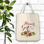 Bolsa Tote Mini Marsala Red Floral Flower Girl<br><div class="desc">Bonito burgundy marsala floral design para estes sacos de tote de festa de casamento personalizados</div>