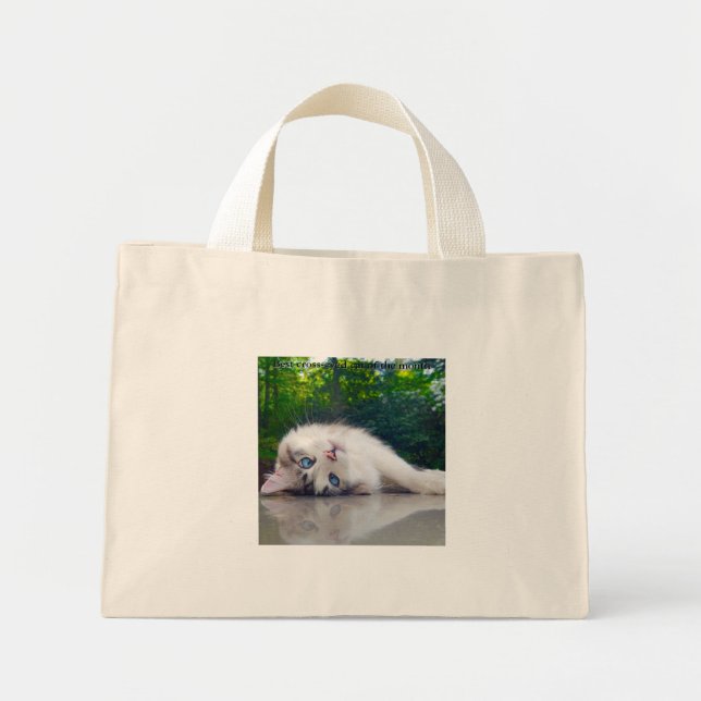 Bolsa Tote Mini Melhor gato vesgo (Frente)