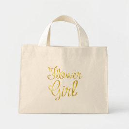 Bolsa Tote Mini Menina Dourada, Pequena, Pequena
