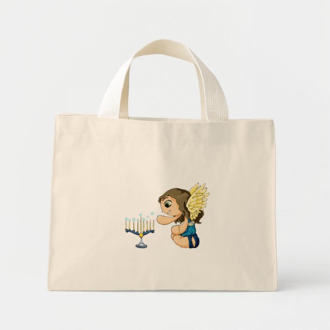 Bolsa Tote Mini Menorah Angel (Frente)