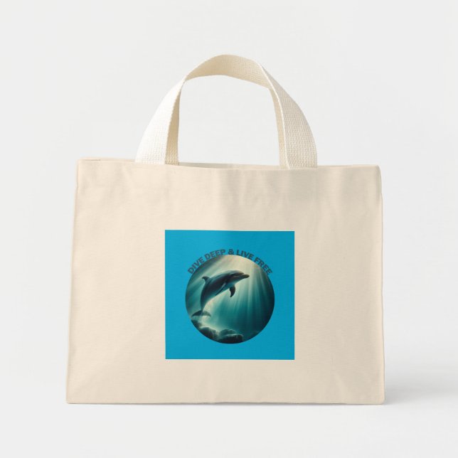 Bolsa Tote Mini Mergulhe Dolphin Livre Ao Vivo (Frente)