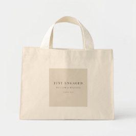 Bolsa Tote Mini Minimal Just Engaged Tote Bag | Natural Linen