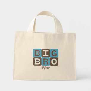 Bolsa Tote Mini MOD Bloqueia Big Bro - Blue & Brown Personalizado