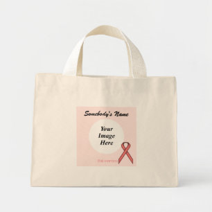 Bolsa Tote Mini Modelo de Friso Padrão Rosa por Kenneth Yoncich