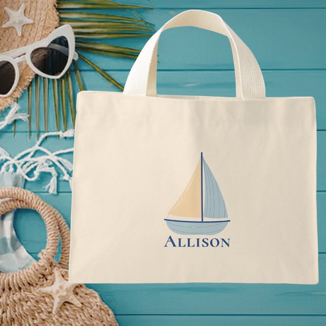 Bolsa Tote Mini Moderno Minimalista Simples Náutico Vela (Criador carregado)
