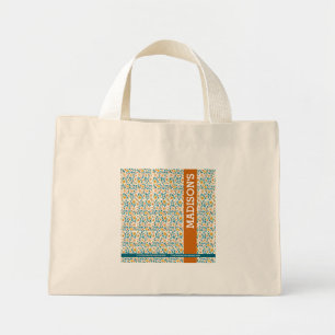 Bolsa Tote Mini Monograma e Nome Floral Personalizado
