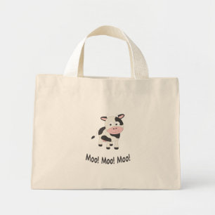 Bolsa Tote Mini Moo Moo Moo Cute Cartoon Cow