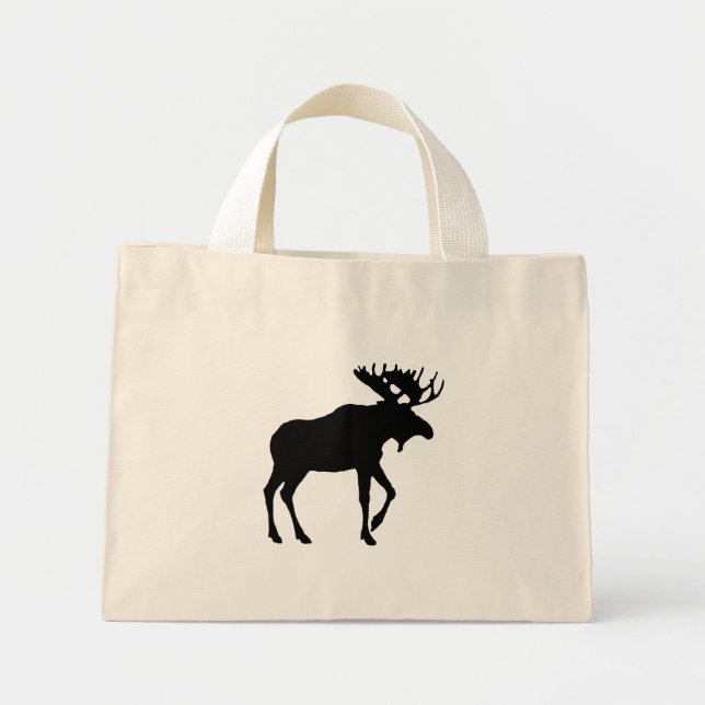 Bolsa Tote Mini Moose Bolsas - Personalize com seu próprio texto (Frente)