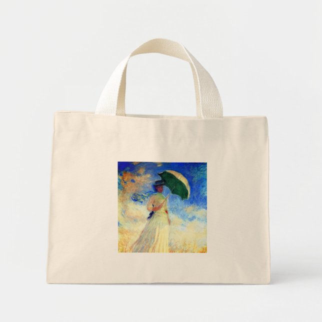 Bolsa Tote Mini Mulher Monet com Parasol à Direita (Frente)