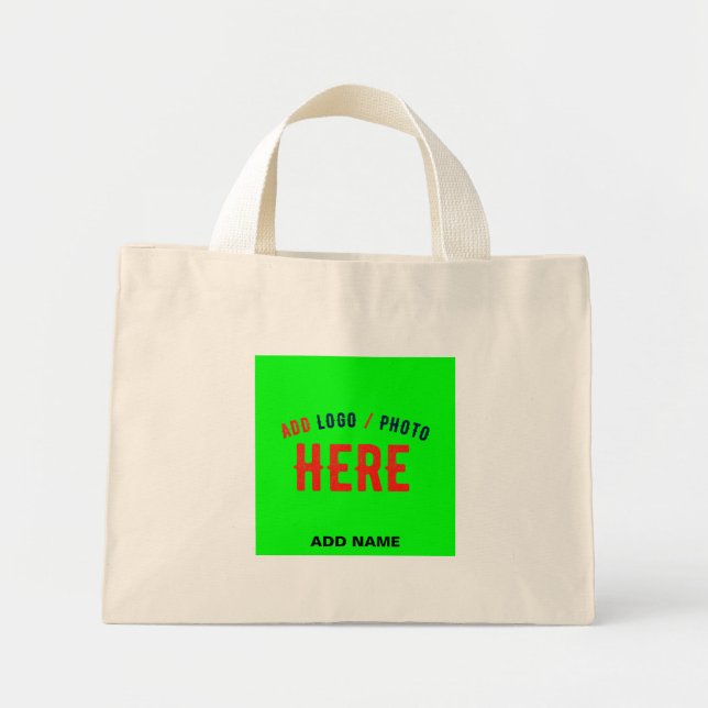 BOLSA TOTE MINI NA MODA MODERNO PERSONALIZADO MARCA NEON VERDE (Frente)