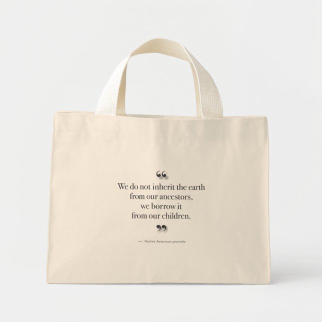 Bolsa Tote Mini Não Herdamos a Terra (Frente)
