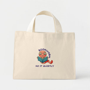 Bolsa Tote Mini Nerd de Livro Leitura do Livro do Pão Cobra