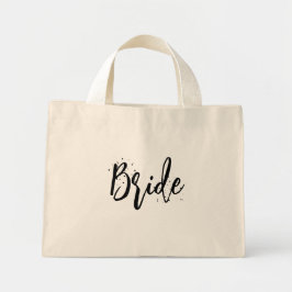 Bolsa Tote Mini Noiva Bonito Divertido Script Caligrafia Simples P