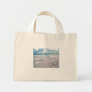 Bolsa Tote Mini Nomes de noiva e noiva escritos na areia