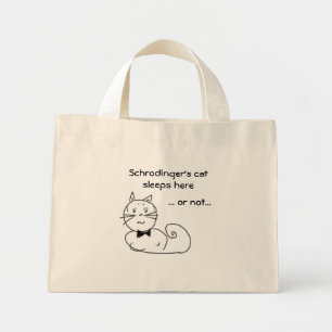 Bolsa Tote Mini O gato de Schrodinger dorme aqui...