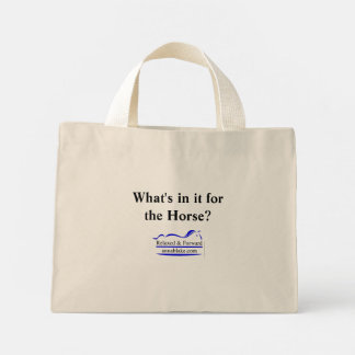 Bolsa Tote Mini "O que há nele", com logotipo ao contrário.
