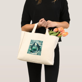 Bolsa Tote Mini Oceano de golfinhos-de-coleira azul monograma |