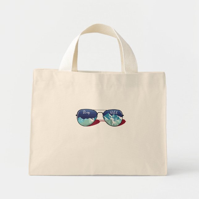 Bolsa Tote Mini Óculos de sol das montanhas (Frente)