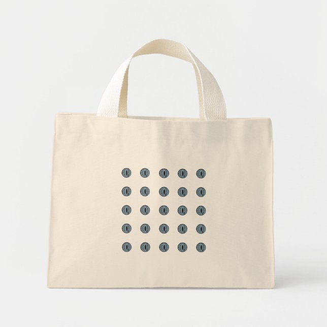 Bolsa Tote Mini Olhos de Bolinhas Azul do Halloween (Frente)