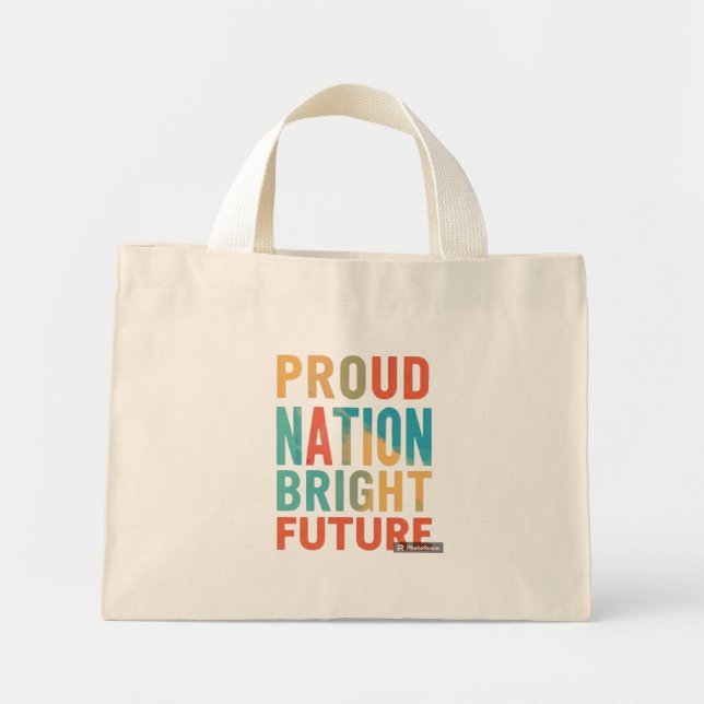 Bolsa Tote Mini Orgulhoso Futuro Brilhante Da Nação (Frente)