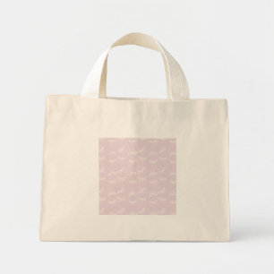 Bolsa Tote Mini Padrão de Laço Rosa Ballet Fofa Coquete Pequeno