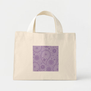 Bolsa Tote Mini Padrão de paisagem roxo