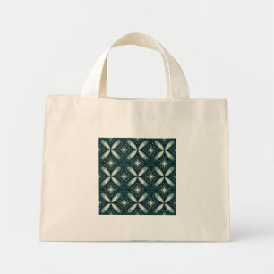 Bolsa Tote Mini Padrão Geométrico Verde Retro