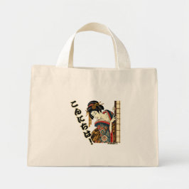 Bolsa Tote Mini Peeking Ukiyo-e geisha - Konnichiwa!