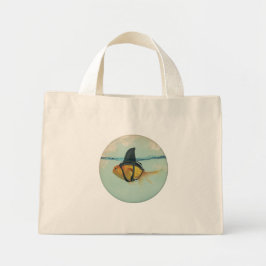 Bolsa Tote Mini Peixe Dourado com uma Barbatana de Tubarão