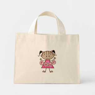 Bolsa Tote Mini Pequena Garota 4º Aniversário Camisetas e presente