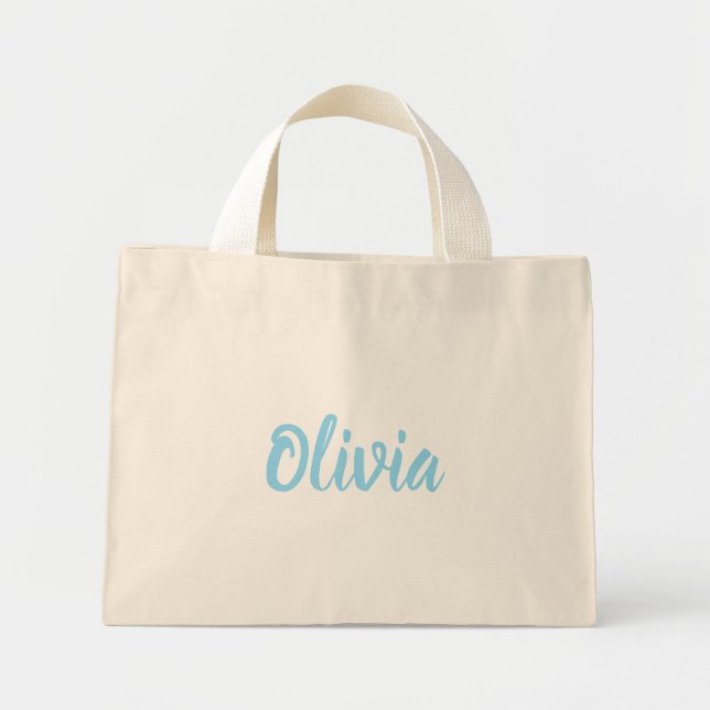 Bolsa Tote Mini Personalized Script Name Tote Bag (Frente)