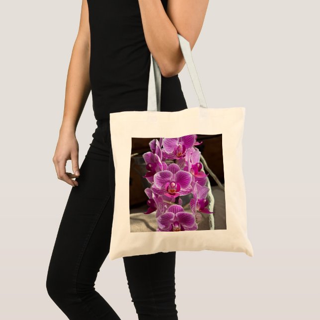 Bolsa Tote Mini Phalaenopsis Sogo Vivien Purple Orchid Flower (Frente (produto))
