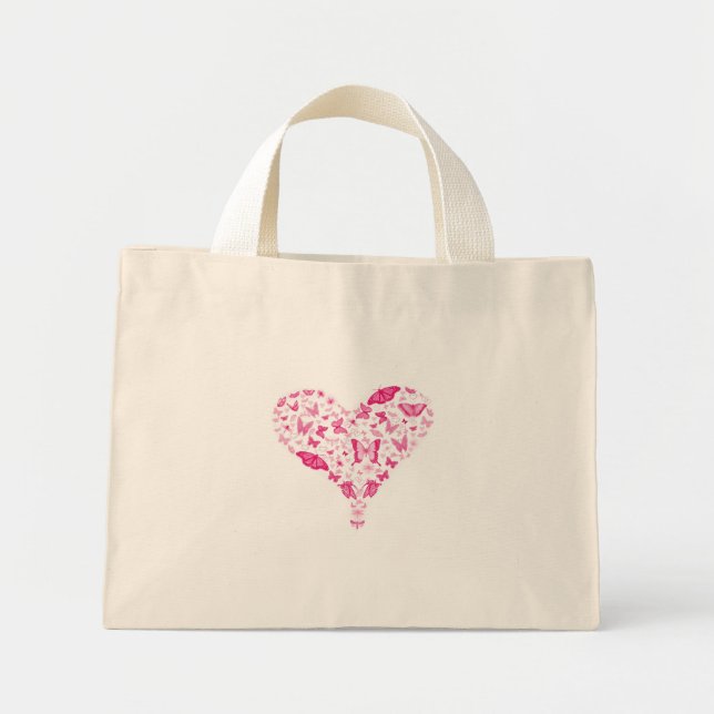 Bolsa Tote Mini pink heart (Frente)