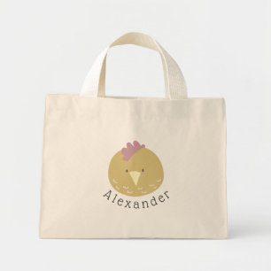 Bolsa Tote Mini Pintinho de Cute de Nome Personalizável