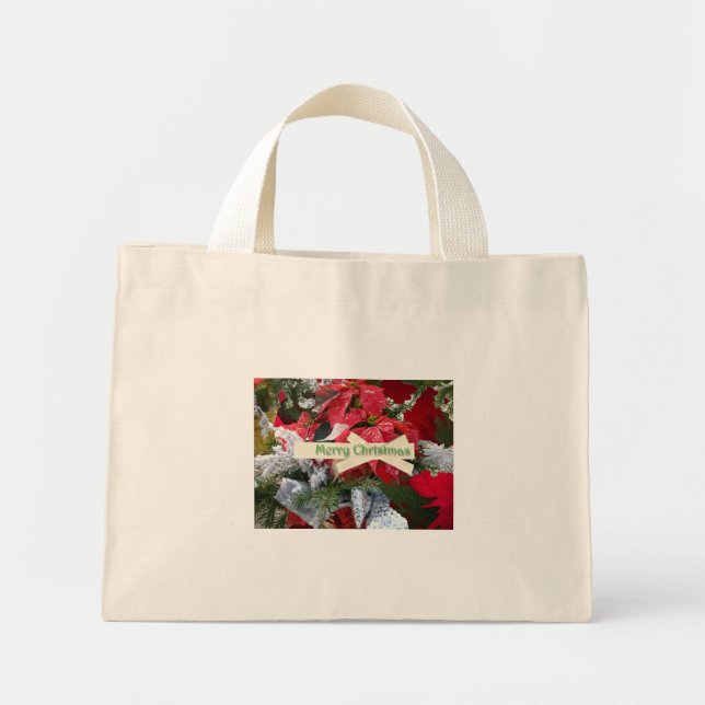 Bolsa Tote Mini Poinsettia Chistmas Mini Bolsa (Frente)