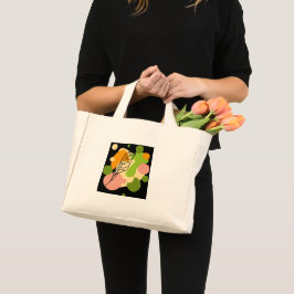 Bolsa Tote Mini Pontos de abstrato interessantes com folhas