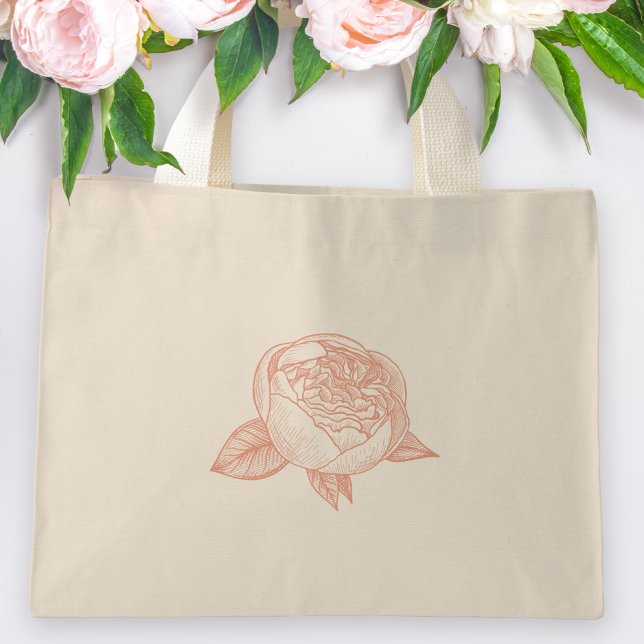 Bolsa Tote Mini Presente de Casamento da Flor de Peony Elegante (Criador carregado)