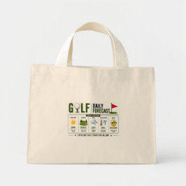 Bolsa Tote Mini Previsão do tempo engraçada de golfe