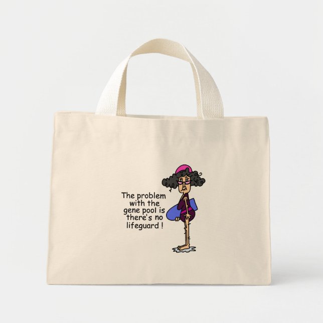 Bolsa Tote Mini Problema com a Piscina de Gene (Frente)
