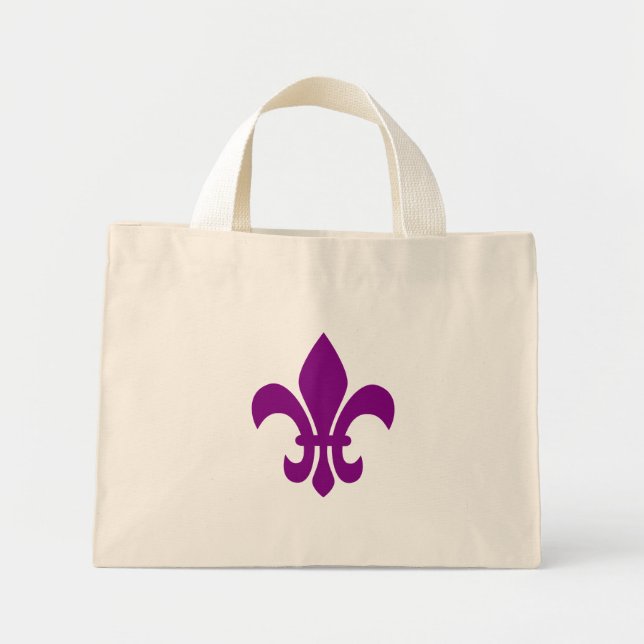 Bolsa Tote Mini Purple Fleur de Lis (Frente)