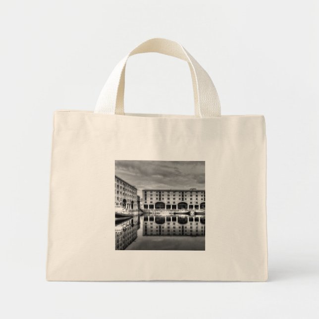 Bolsa Tote Mini Reflexões de Albert Dock Liverpool (Frente)