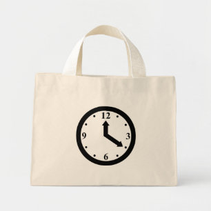 Bolsa Tote Mini Relógio Preto