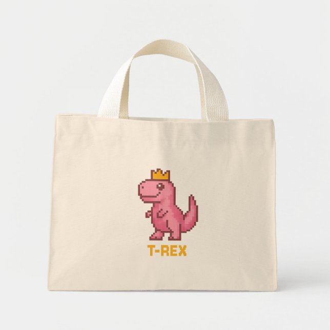 Bolsa Tote Mini Rex Rei Dinossauro Fofo - Trex (Frente)